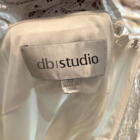 EUC David’s Bridal Studio Lace Cap Sleeve Dress in Ivory - Picture 5 of 7